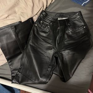 black leather pants/jeans